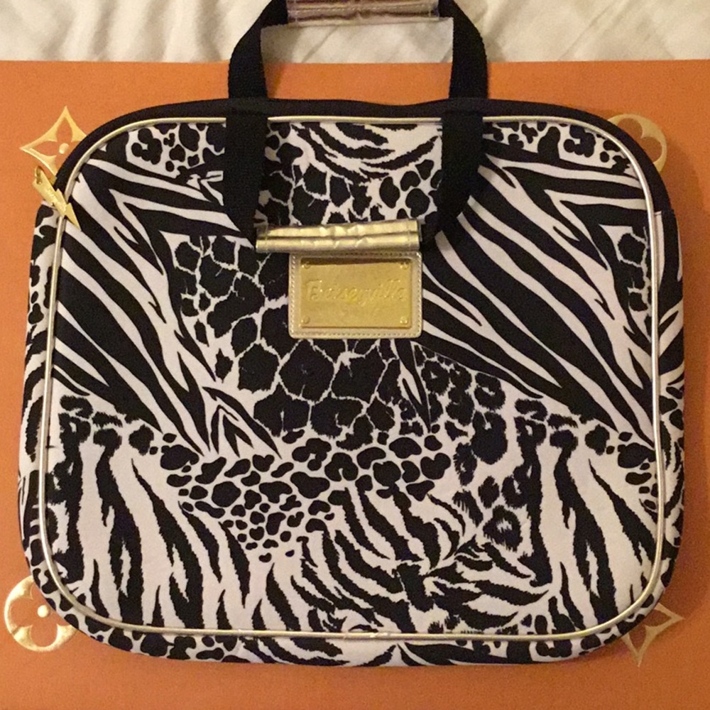 Zebra gold laptop case bag | Betsey Johnson